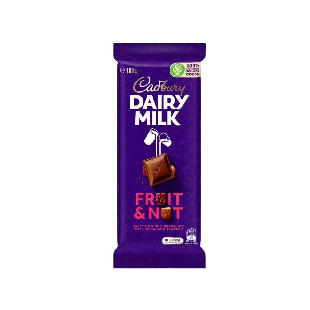 Cadbury dairymilk Fruit & Nuts 180g